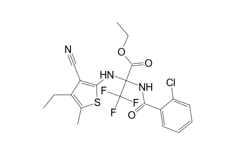 Ethyl 2-[(2-chlorobenzoyl)amino]-2-[(3-cyano-4-ethyl-5-methyl-2-thienyl)amino]-3,3,3-trifluoropropanoate