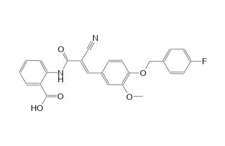 2-[((2E)-2-cyano-3-{4-[(4-fluorobenzyl)oxy]-3-methoxyphenyl}-2-propenoyl)amino]benzoic acid