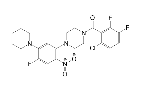 (2-chloro-5,6-difluoro-3-methyl-phenyl)-[4-(4-fluoro-2-nitro-5-piperidino-phenyl)piperazino]methanone