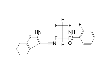 N-[1-[(3-cyano-4,5,6,7-tetrahydro-1-benzothien-2-yl)amino]-2,2,2-trifluoro-1-(trifluoromethyl)ethyl]-2-fluorobenzamide