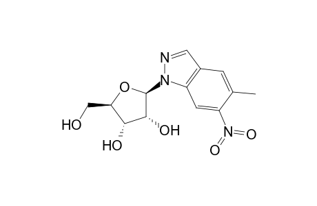 1H-Indazole, 5-methyl-6-nitro-1-.beta.-D-ribofuranosyl-