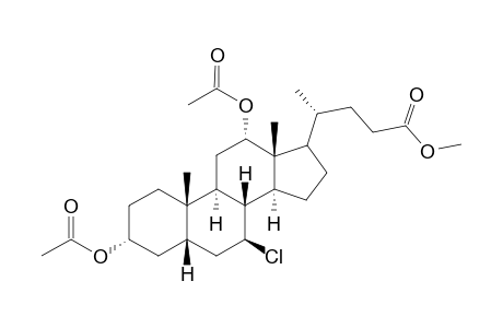 Methyl ester fo (3.alpha.,5.beta.,7.beta.,12.alpha.)-3,12-bis(acetyloxy)-7-chlorocholan-24-oic acid