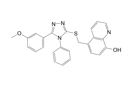 5-[[5-(3-methoxyphenyl)-4-phenyl-1,2,4-triazol-3-yl]sulfanylmethyl]quinolin-8-ol