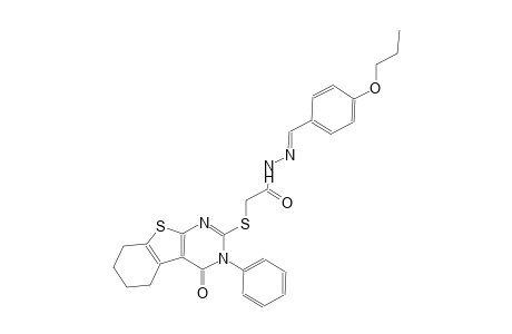 2-[(4-oxo-3-phenyl-3,4,5,6,7,8-hexahydro[1]benzothieno[2,3-d]pyrimidin-2-yl)sulfanyl]-N'-[(E)-(4-propoxyphenyl)methylidene]acetohydrazide