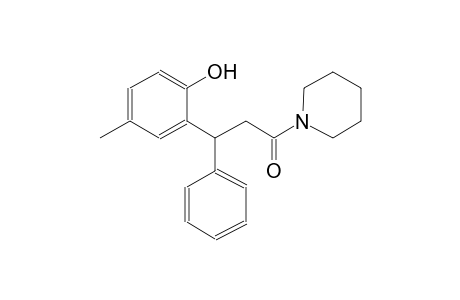 4-methyl-2-[3-oxo-1-phenyl-3-(1-piperidinyl)propyl]phenol