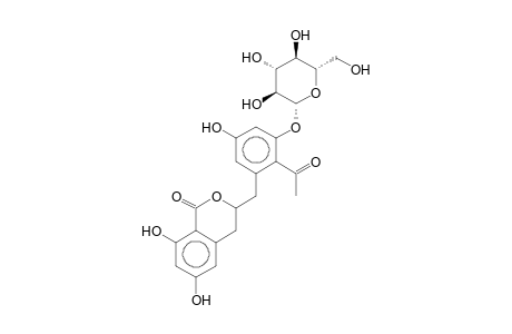 3,4-DIHYDRO-6,8-DIHYDROXY-3-(2'-ACETYL-3'-O-beta-D-GLUCOPYRANOSYL-5'-HYDROXYPHENYL) METHYL-2(1H)-BENZOPYRAN-1-ONE