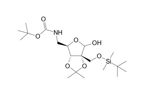 5-(tert-Butoxycarbonyl)amino-2-C-(tert-butyldimethyl)-silyloxymethyl-5-deoxy-2,3-O-isopropylidene-D-ribofuranose