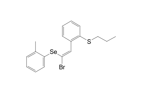 (E)-{2-[2-Bromo-2-(2-tolylselanyl)vinyl]phenyl}(propyl)sulfane