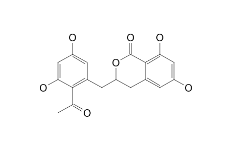 3,4-DIHYDRO-6,8-DIHYDROXY-3-(2'-ACETYL-3',5'-DIHYDROXY-PHENYL)-METHYL-2(1H)-BENZOPYRAN-1-ONE;FERALOLIDE