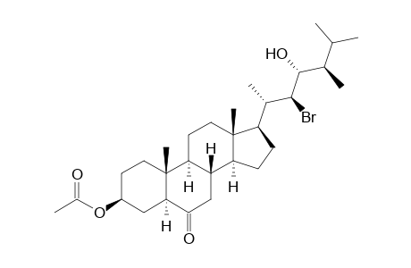 (22S,23R,24R)-3.beta.-Acetoxy-22-bromo-23-hydroxy-24-methyl-5.alpha.-cholestan-6-one