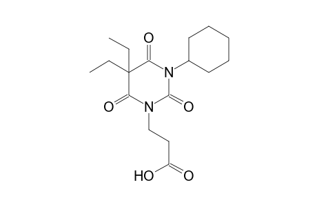 3-cyclohexyl-5,5-diethyltetrahydro-2,4,6-trioxo-1(2H)-pyrimidine propionic acid