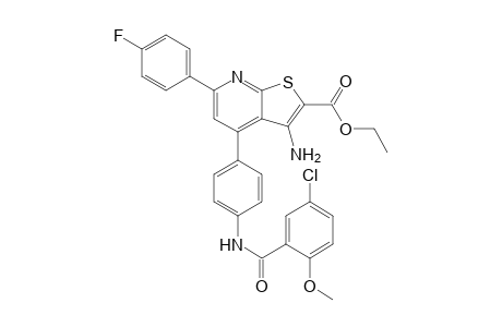 3-amino-4-[4-[(5-chloro-2-methoxy-benzoyl)amino]phenyl]-6-(4-fluorophenyl)thieno[2,3-b]pyridine-2-carboxylic acid ethyl ester
