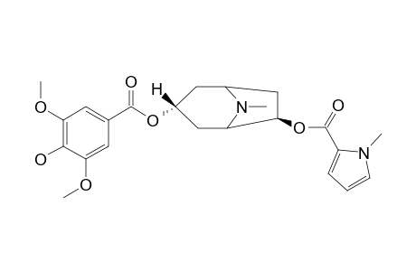 CATUABINE-F;3-ALPHA-(4-HYDROXY-3,5-DIMETHOXYBENZOYLOXY)-6-BETA-(1-METHYL-1H-PYRROL-2-YLCARBONYLOXY)-TROPANE