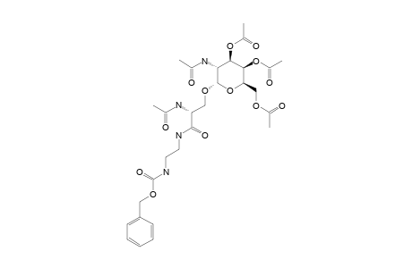 N-ACETYL-3-O-(2-ACETAMIDO-3,4,6-TRI-O-ACETYL-2-DEOXY-ALPHA-D-GALACTOPYRANOSYL)-L-SERINE-(N'-BENZYLOXYCARBONYLAMINOETHYL)-AMIDE