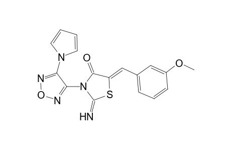 (5Z)-2-imino-5-[(3-methoxyphenyl)methylidene]-3-[4-(1H-pyrrol-1-yl)-1,2,5-oxadiazol-3-yl]-1,3-thiazolidin-4-one