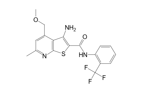 3-Amino-4-(methoxymethyl)-6-methyl-N-[2-(trifluoromethyl)phenyl]thieno[2,3-b]pyridine-2-carboxamide
