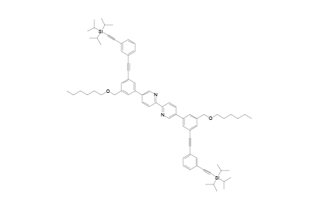 5,5'-Bis[3-hexyloxymethyl-5-(3-triisopropylsilylethynylphenylethynyl)phenyl][2,2']bipyridinyl