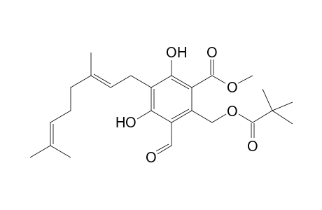 2-Geranyl-6-formyl-4-methoxycarbonyl-5-pivaloyloxymethyl resoricinol
