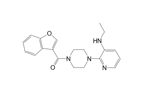 1-(Benzofuryl-2-carbonyl)-4-[3-(ethylamino)-2-pyridyl)piperazine