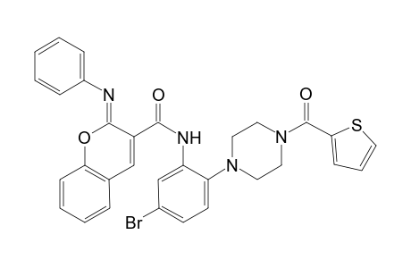 N-(5-Bromo-2-(4-(thiophen-2-carbonyl)piperazin-1-yl)phenyl)-2-(phenylimino)-2H-chromene-3-carboxamide
