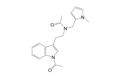 2-(1H-Indol-3-yl)-N-((1-methyl-1H-pyrrol-2-yl)methyl)ethanamine, N,N'-bis-acetyl