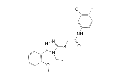 N-(3-chloro-4-fluorophenyl)-2-{[4-ethyl-5-(2-methoxyphenyl)-4H-1,2,4-triazol-3-yl]sulfanyl}acetamide