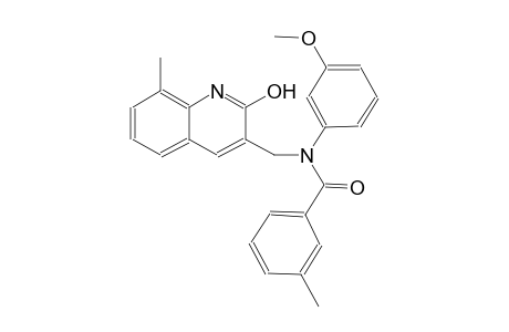 N-[(2-hydroxy-8-methyl-3-quinolinyl)methyl]-N-(3-methoxyphenyl)-3-methylbenzamide