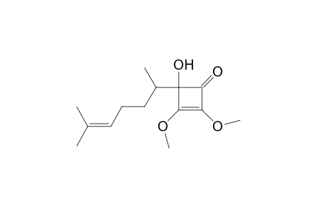 (+-)-2,3-Dimethoxy-4-(1,5-dimethyl-4-hexenyl)-4-hydroxy-2-cyclobuten-1-one