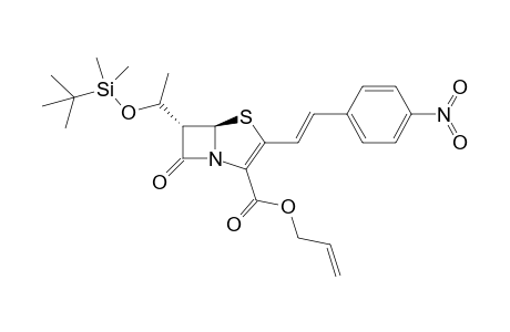 Allyl (5R,6S)-2-(p-nitrophenylethenyl)-6[(R)-1-[(tert-butyldimethylsilyl)oxy]ethyl]penem-3-carboxylate