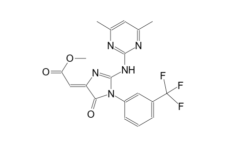 methyl (2Z)-{2-[(4,6-dimethyl-2-pyrimidinyl)amino]-5-oxo-1-[3-(trifluoromethyl)phenyl]-1,5-dihydro-4H-imidazol-4-ylidene}ethanoate