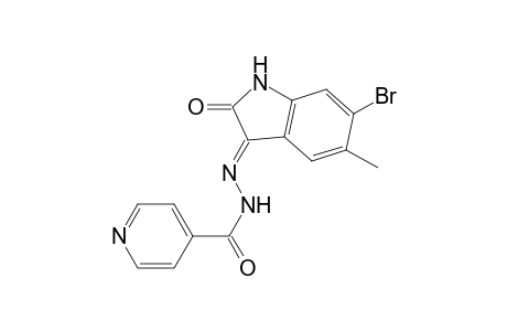 Isonicotinic acid (6-bromo-5-methyl-2-oxo-1,2-dihydro-indol-3-ylidene)-hydrazide