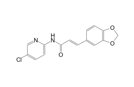 (2E)-3-(1,3-benzodioxol-5-yl)-N-(5-chloro-2-pyridinyl)-2-propenamide
