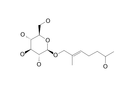 CREOSIDE-II;(E)-2-METHYL-2-HEPTENE-(1,6-XI)-DIOL-1-O-BETA-D-GLUCOPYRANOSIDE