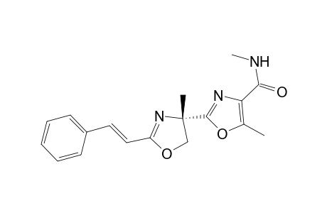 N,5-dimethyl-2-[(4S)-4-methyl-2-[(E)-2-phenylethenyl]-5H-1,3-oxazol-4-yl]-1,3-oxazole-4-carboxamide