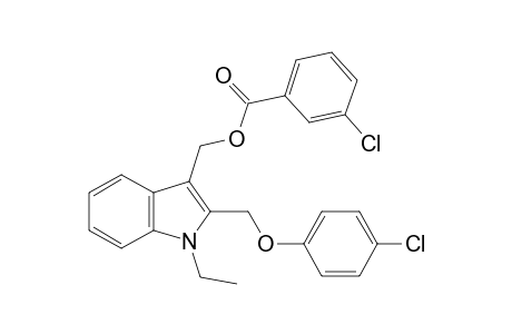 2-[(p-chlorophenoxy)methyl]-1-ethylindole-3-methanol, m-chlorobenzoate(ester)