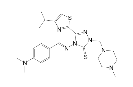 4-(4-(dimethylamino)benzylideneamino)-5-(4-isopropylthiazol-2-yl)-2-((4-methylpiperazin-1-yl)methyl)-2H-1,2,4-triazole-3(4H)-thione