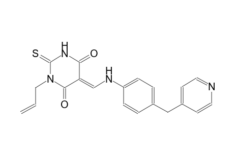 (5E)-1-allyl-5-{[4-(4-pyridinylmethyl)anilino]methylene}-2-thioxodihydro-4,6(1H,5H)-pyrimidinedione