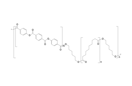 Copolyester based on 4,4'-terephthaloyldioxydibenzoic acid, 1,6-hexanediol and sebacic acid