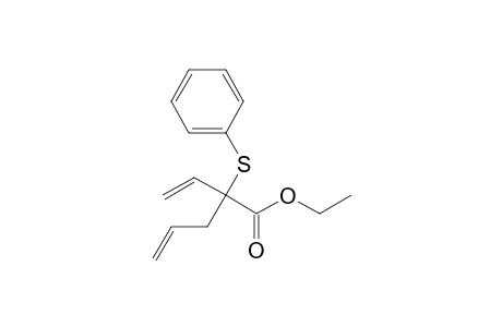 4-Pentenoic acid, 2-ethenyl-2-(phenylthio)-, ethyl ester