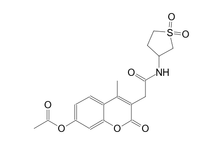 2H-1-benzopyran-3-acetamide, 7-(acetyloxy)-4-methyl-2-oxo-N-(tetrahydro-1,1-dioxido-3-thienyl)-