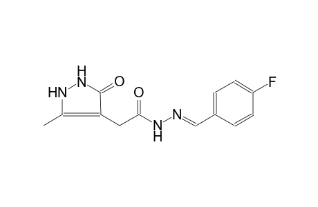N'-[(E)-(4-fluorophenyl)methylidene]-2-(5-methyl-3-oxo-2,3-dihydro-1H-pyrazol-4-yl)acetohydrazide