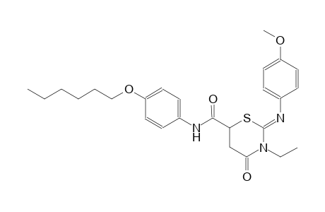 (2Z)-3-ethyl-N-[4-(hexyloxy)phenyl]-2-[(4-methoxyphenyl)imino]-4-oxotetrahydro-2H-1,3-thiazine-6-carboxamide