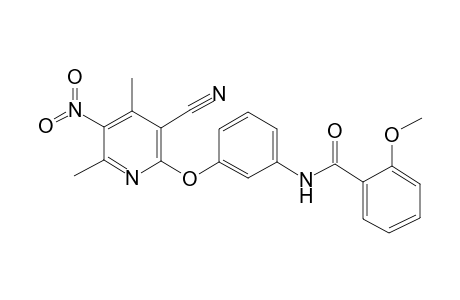 N-[3-[(3-cyano-4,6-dimethyl-5-nitro-2-pyridinyl)oxy]phenyl]-2-methoxybenzamide