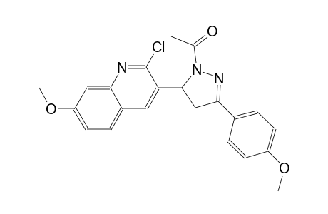 3-[1-acetyl-3-(4-methoxyphenyl)-4,5-dihydro-1H-pyrazol-5-yl]-2-chloro-7-methoxyquinoline