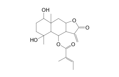 2-Methylbut-2-enoic acid (5,8-dihydroxy-5,8a-dimethyl-3-methylene-2-oxo-dodecahydronaphtho[2,3-b]furan-4-yl) ester