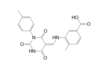 4-methyl-3-{[(Z)-(1-(4-methylphenyl)-2,4,6-trioxotetrahydro-5(2H)-pyrimidinylidene)methyl]amino}benzoic acid