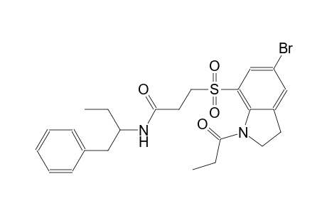 propanamide, 3-[[5-bromo-2,3-dihydro-1-(1-oxopropyl)-1H-indol-7-yl]sulfonyl]-N-[1-(phenylmethyl)propyl]-