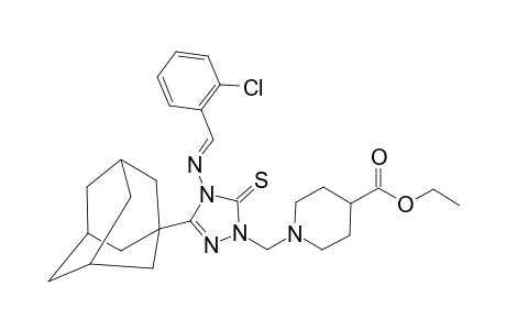 5-(1-ADAMANTYL)-4-(2-CHLOROBENZYLIDENEAMINO)-2-(4-ETHOXYCARBONYL-1-PIPERIDYLMETHYL)-1,2,4-TRIAZOLINE-3-THIONE