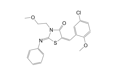 (2Z,5E)-5-(5-chloro-2-methoxybenzylidene)-3-(2-methoxyethyl)-2-(phenylimino)-1,3-thiazolidin-4-one