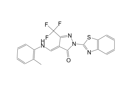 (4E)-2-(1,3-benzothiazol-2-yl)-4-(2-toluidinomethylene)-5-(trifluoromethyl)-2,4-dihydro-3H-pyrazol-3-one